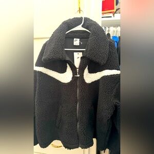 NWT NIKE Womens Sportswear Swoosh Sherpa Oversized Jacket
